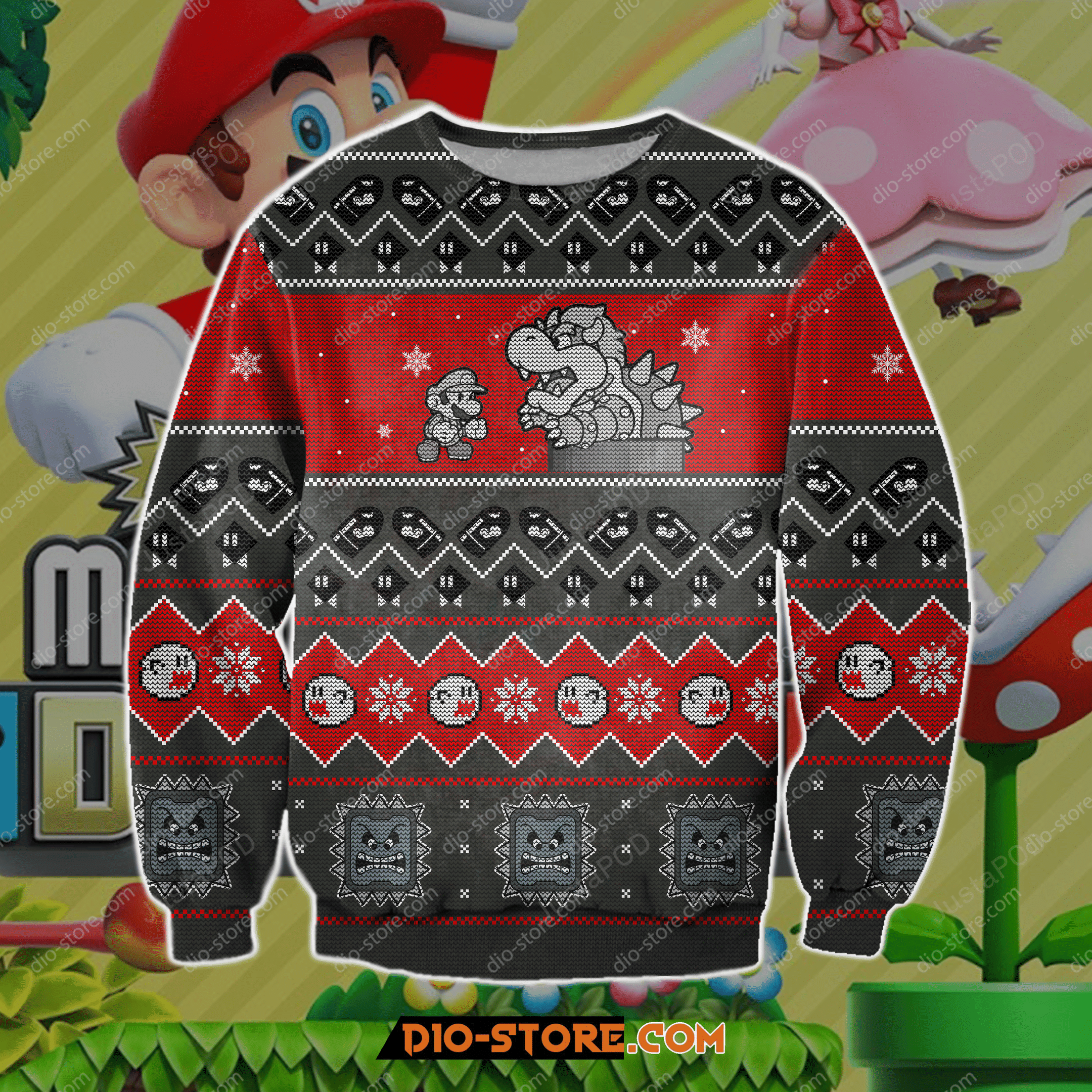 Super Mario Ugly Christmas Sweater Adult 3D Funny Matching for family