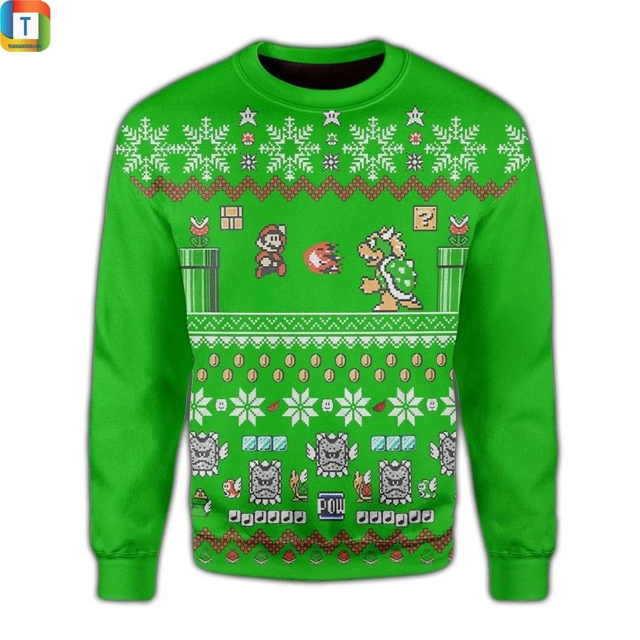 Super Mario Ugly Christmas Sweater Adult 3D Funny Matching for family
