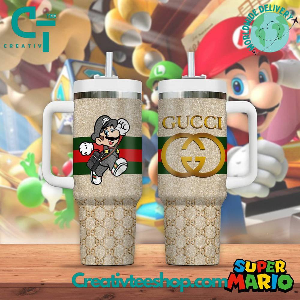 Super Mario x Gucci Games Custom Stanley Cup 40 oz 30 oz Tumbler With HandleTVC2301189