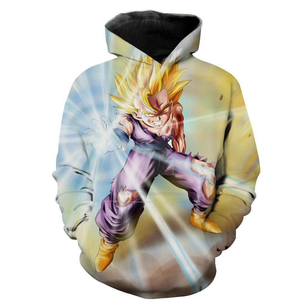 Super Saiyan 2 Gohan Kamehameha 3D All Over Print Hoodie, Zip Hoodie
