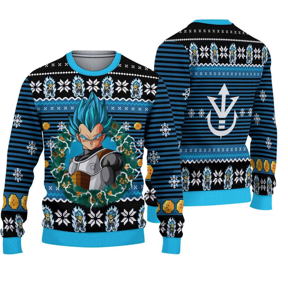 Super Saiyan Blue Vegeta Ugly Christmas Sweater