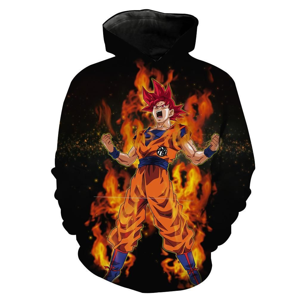 Super Saiyan God Goku 3D All Over Print Hoodie, Zip Hoodie