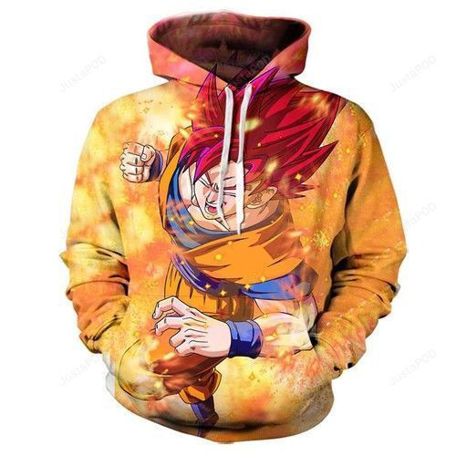 Super Saiyan God Goku 3D All Over Print Hoodie, Zip Hoodie