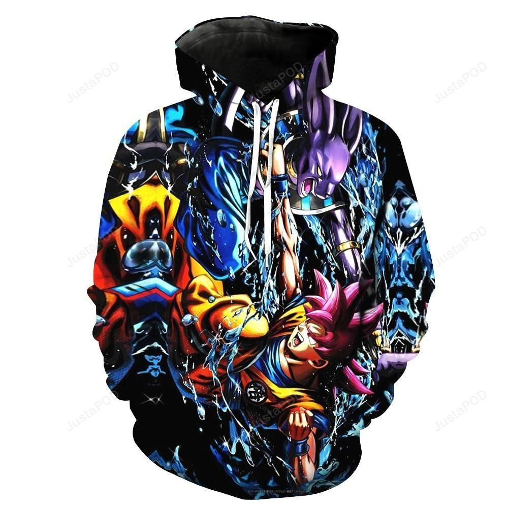 Super Saiyan God Goku VS Loword Beerus Battle of Gods Dragon Ball Z 3D All Over Print Hoodie, Zip Hoodie