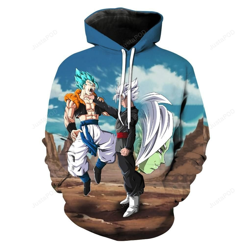 Super Saiyan God Super Saiyan Gogeta Vs Goku Black Zamasu Dragon Ball Super 3D All Over Print Hoodie, Zip Hoodie