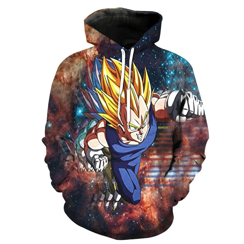 Super Saiyan Vegeta In Space Dragon Ball Z 3D All Over Print Hoodie, Zip Hoodie