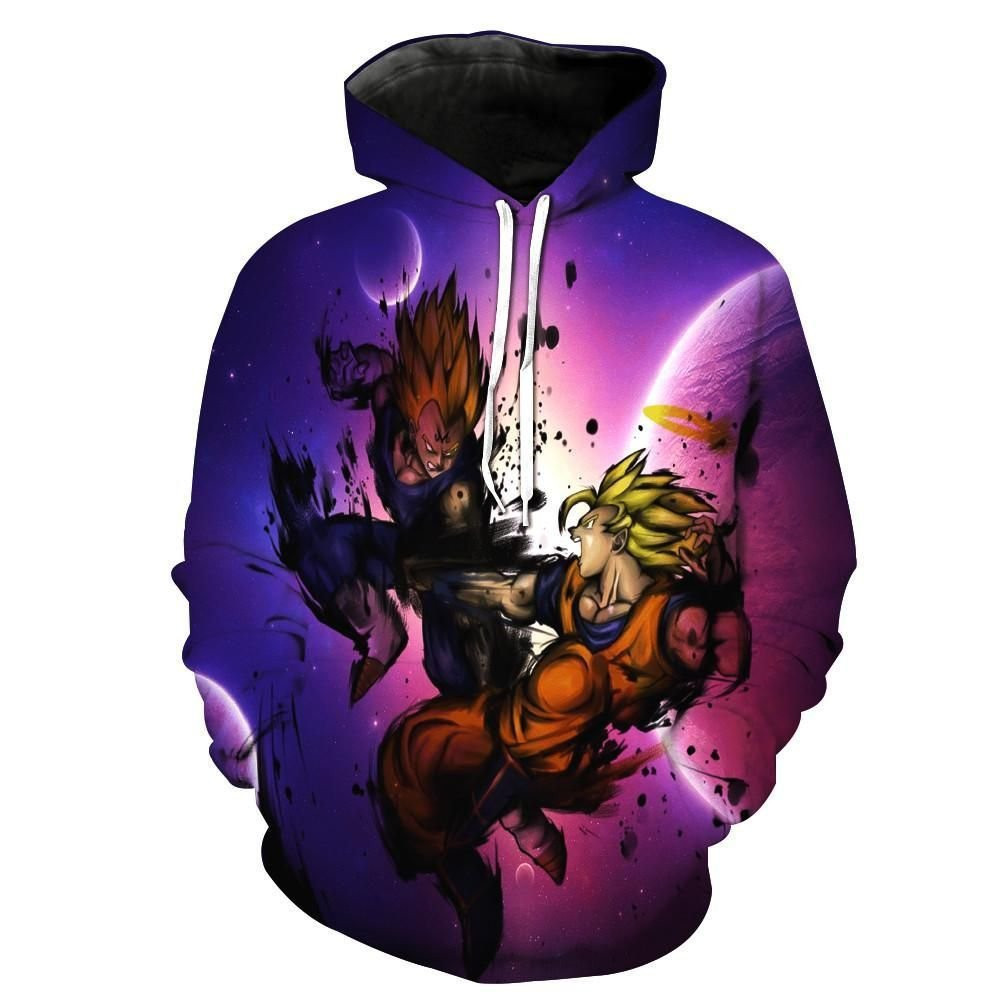 Super Saiyan Vegeta VS Super Saiyan Goku In Space Dragon Ball Z 3D All Over Print Hoodie, Zip Hoodie