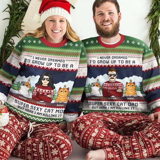 Super Sexy Cat Dad - Cat Personalized Ugly Sweatshirt - Christmas Gift For Pet Owners, Pet Lovers - Image 5