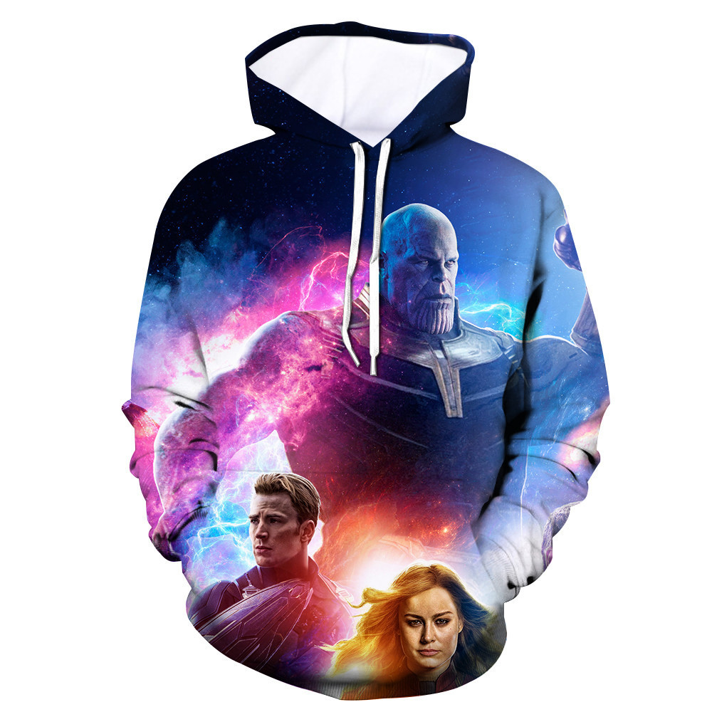 Superhero Captain America Marvel Thanos Avengers Endgame 3D All Over Print Hoodie, Zip Hoodie