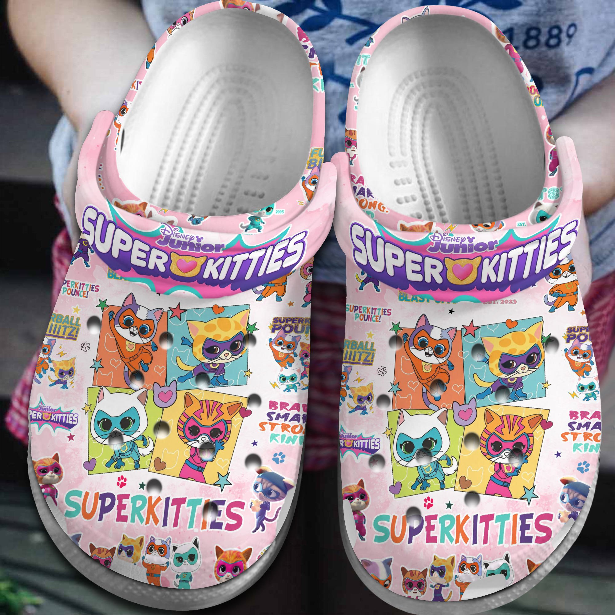 SuperKitties Cartoon Crocs Crocband Clogs Shoes Comfortable For Men Women and Kids