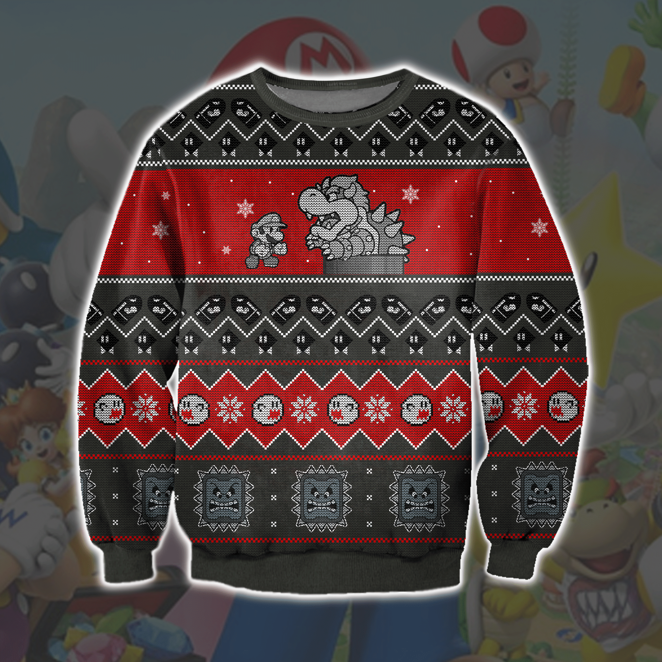 Supermario Ugly Christmas Sweater Adult 3D Funny Matching for family