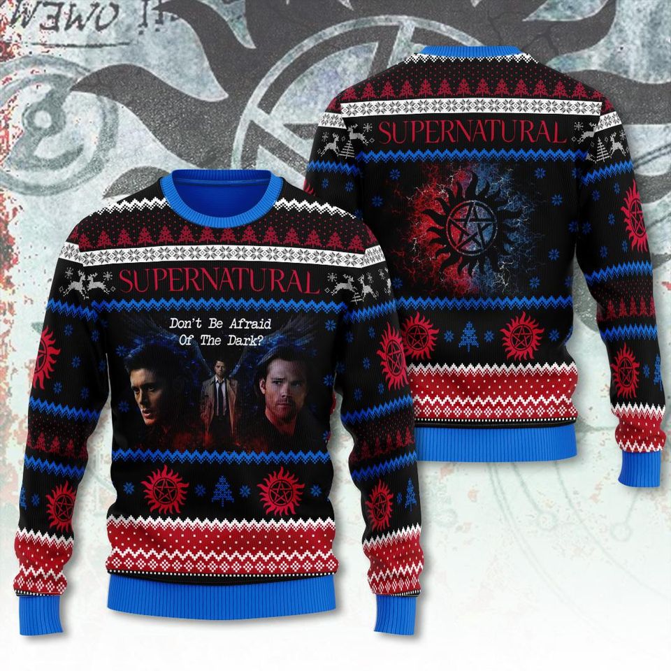 Supernatural Christmas Ugly Sweater, 90s Supernatural Movie Sweater