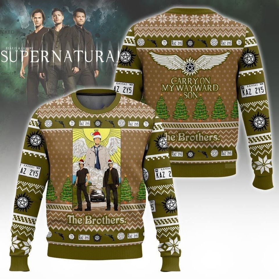 Supernatural Christmas Ugly Sweater, Winchester Brothers Sweater