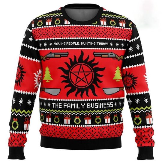 Supernatural Christmas Ugly Sweater, Winchester Brothers Ugly Sweatshirts, Xmas Gifts - Image 7