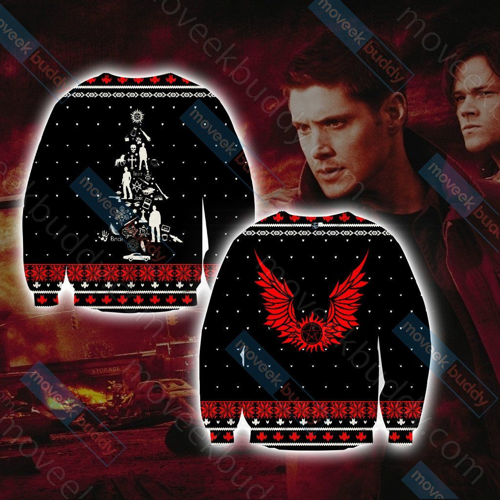 Supernatural For Unisex Ugly Christmas Sweater Adult 3D Funny Matching for family