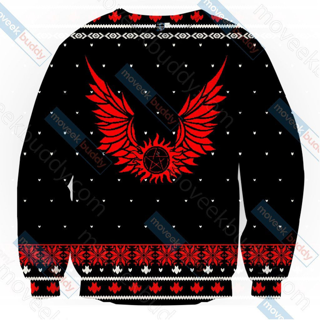 Supernatural For Unisex Ugly Christmas Sweater Adult 3D Funny Matching for family - Image 2