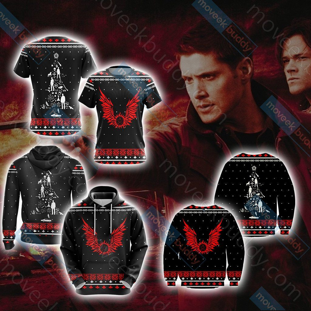 Supernatural For Unisex Ugly Christmas Sweater Adult 3D Funny Matching for family - Image 4
