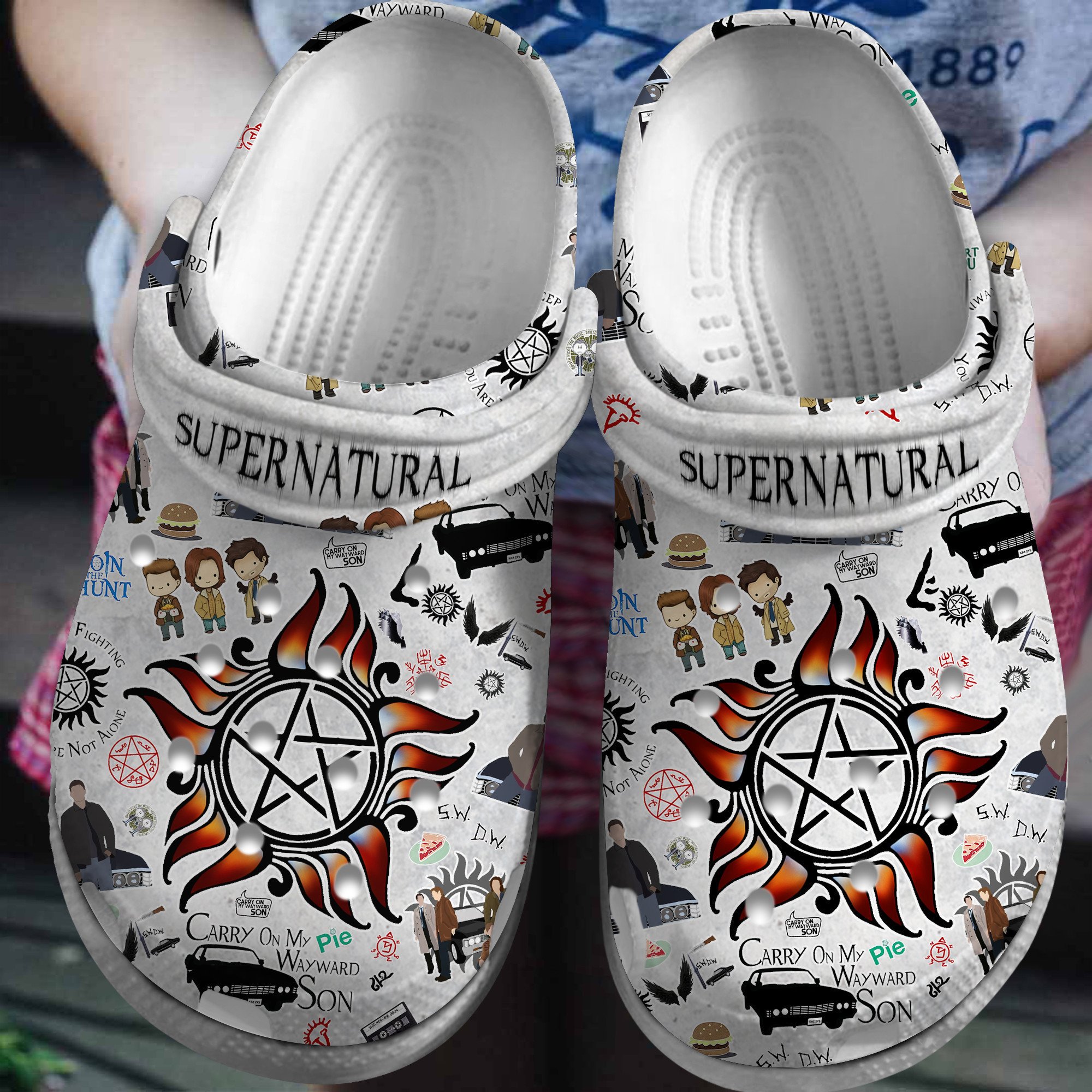 Supernatural Movie Crocs Crocband Clogs Shoes Comfortable For Men Women and Kids