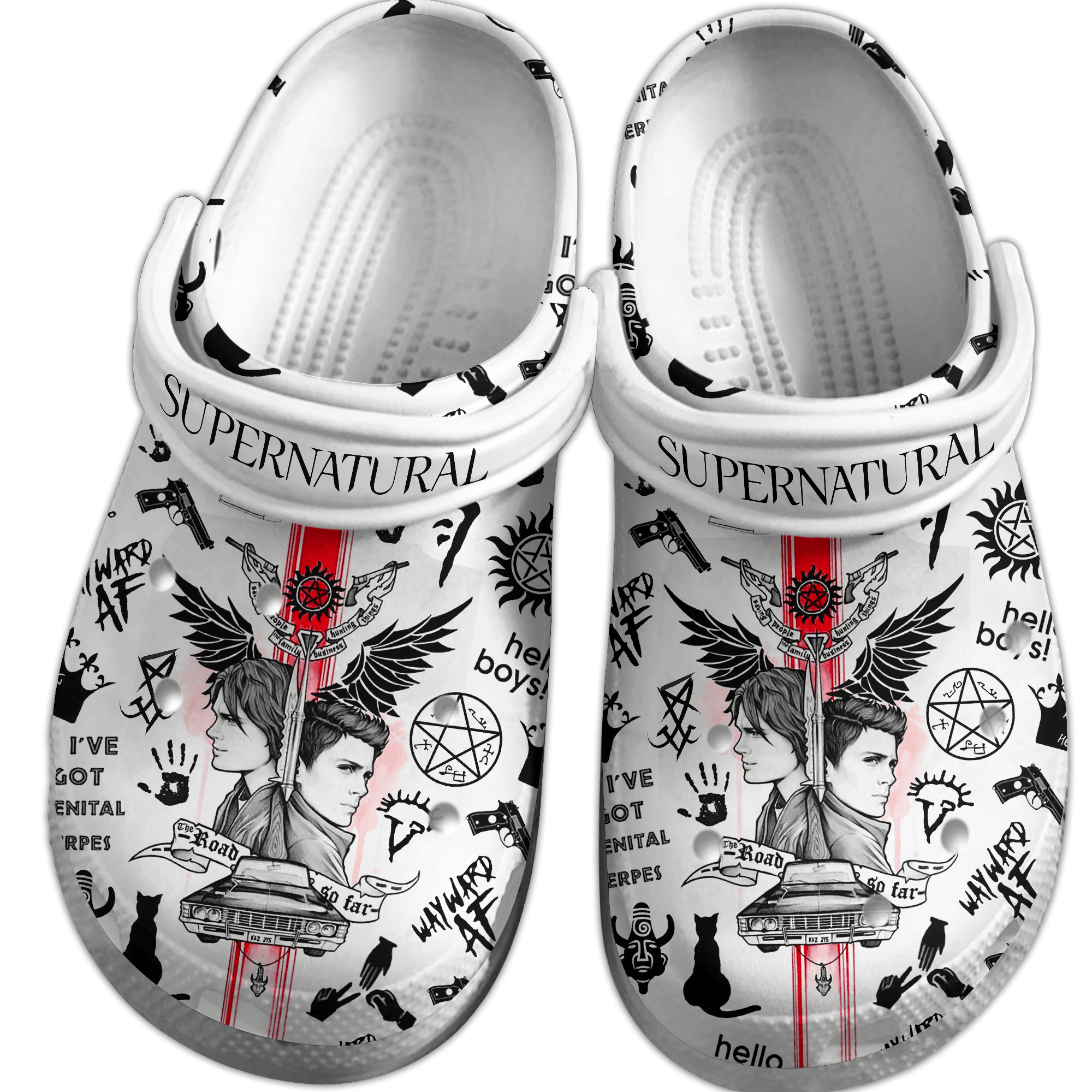 Supernatural TV Series Crocs Crocband Clogs Shoes Comfortable For Men Women and Kids - Image 2