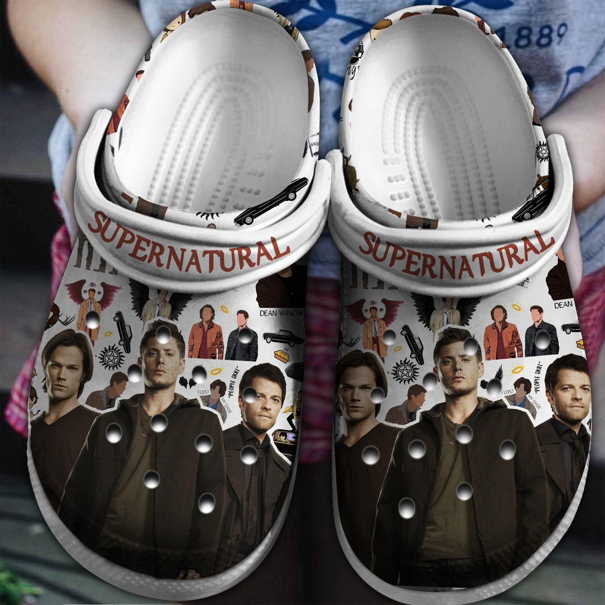 Supernatural TV Series Crocs Crocband Clogs Shoes Comfortable For Men Women and Kids