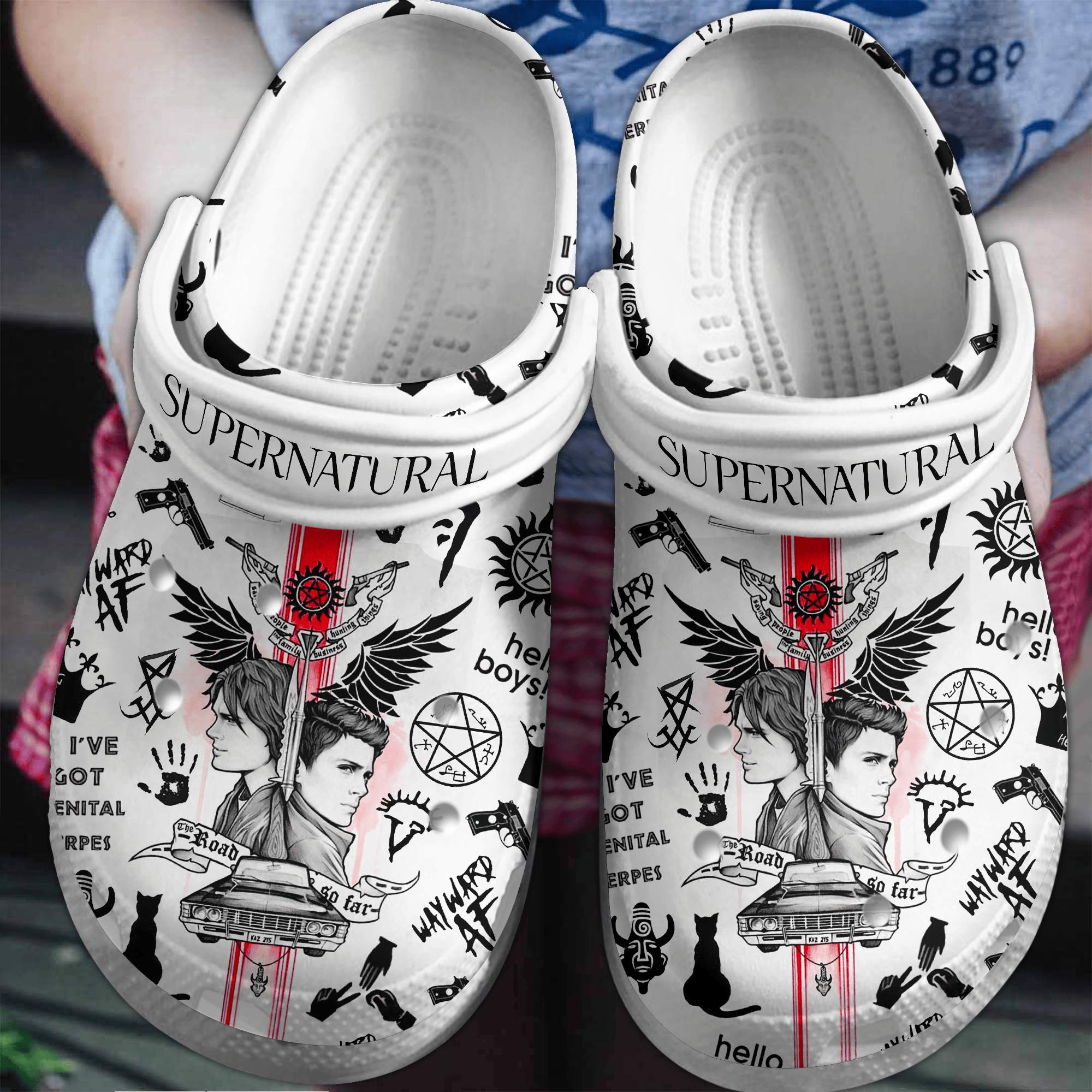 Supernatural TV Series Crocs Crocband Clogs Shoes Comfortable For Men Women and Kids - Image 3