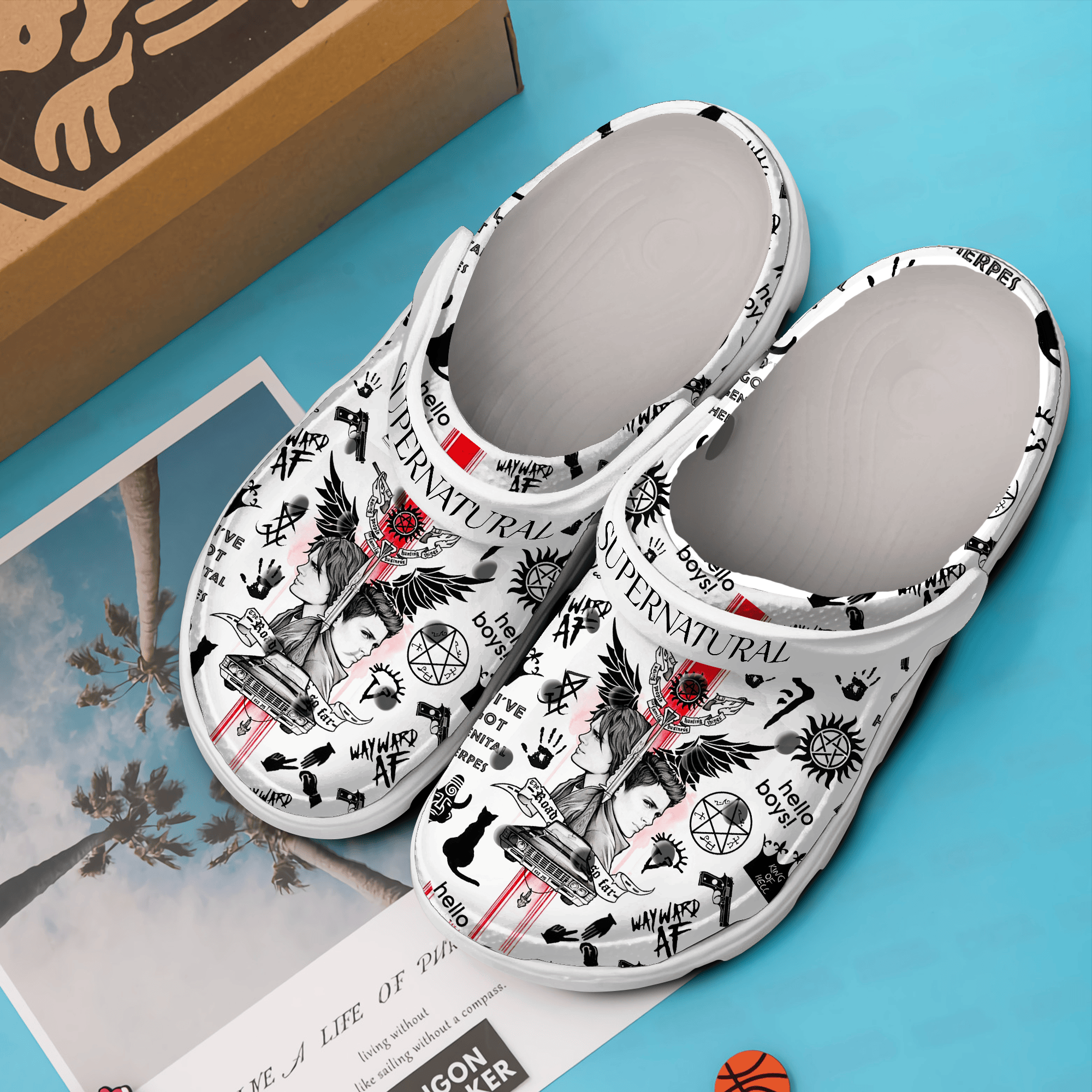 Supernatural TV Series Crocs Crocband Clogs Shoes Comfortable For Men Women and Kids
