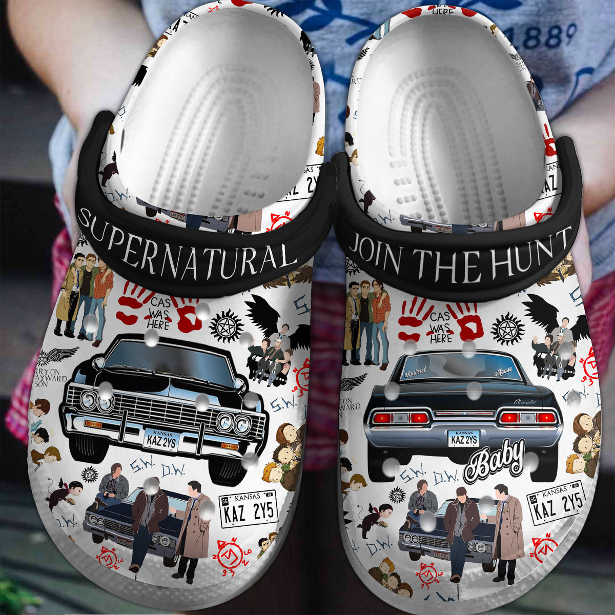Supernatural TV Series Crocs Crocband Clogs Shoes Comfortable For Men Women and Kids