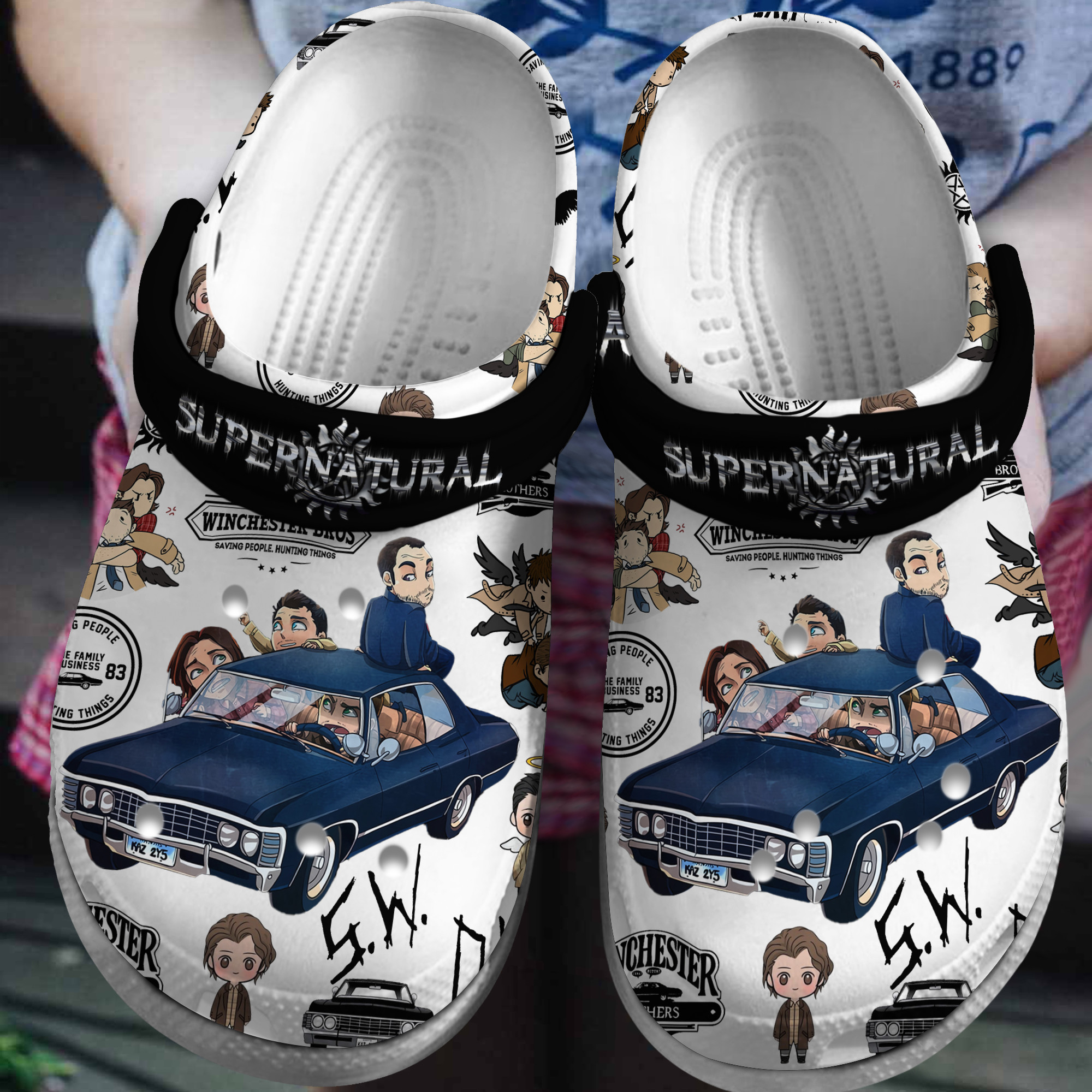 Supernatural TV Series Crocs Crocband Clogs Shoes Comfortable For Men Women and Kids