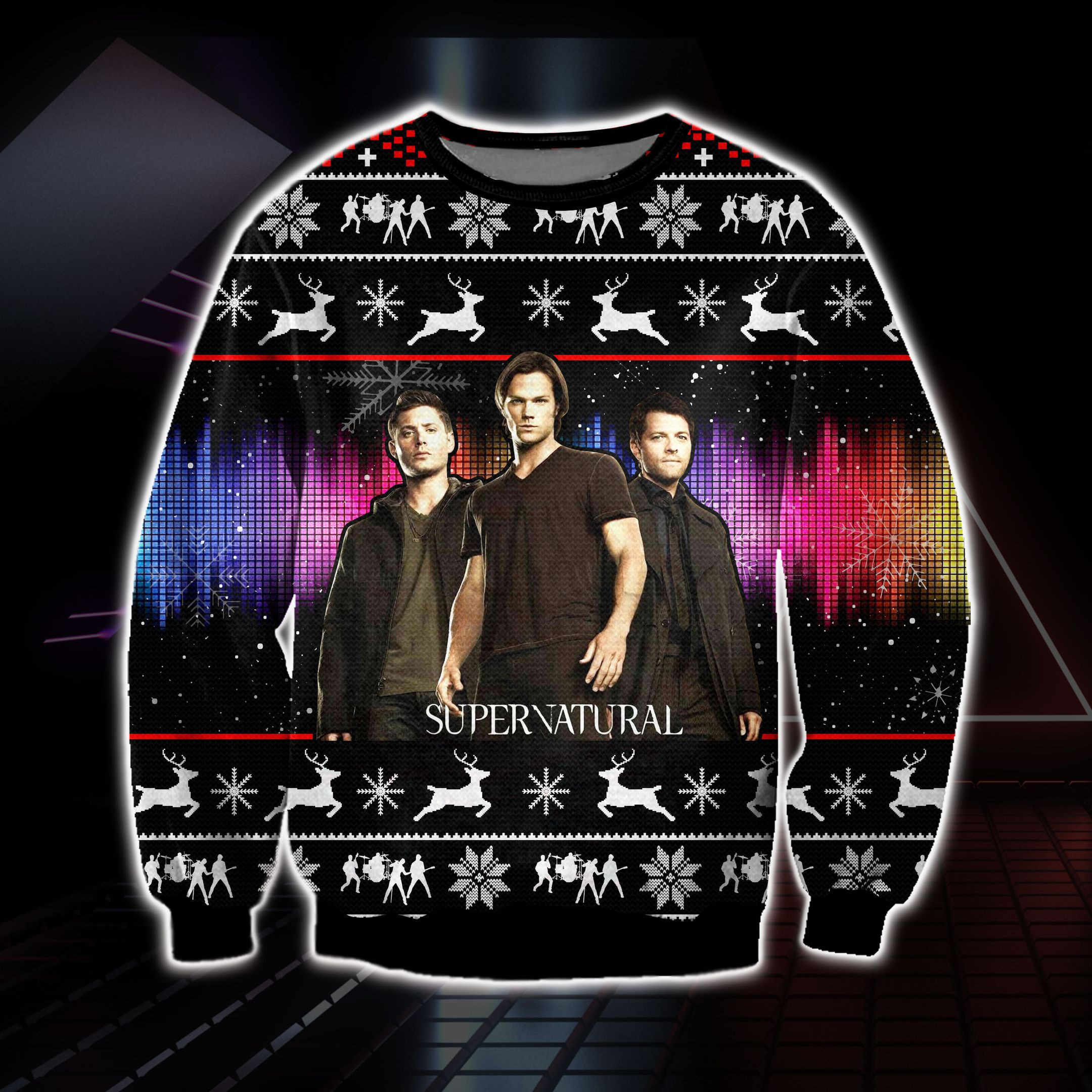 Supernatural Ugly Christmas Sweater Adult 3D Funny Matching for family