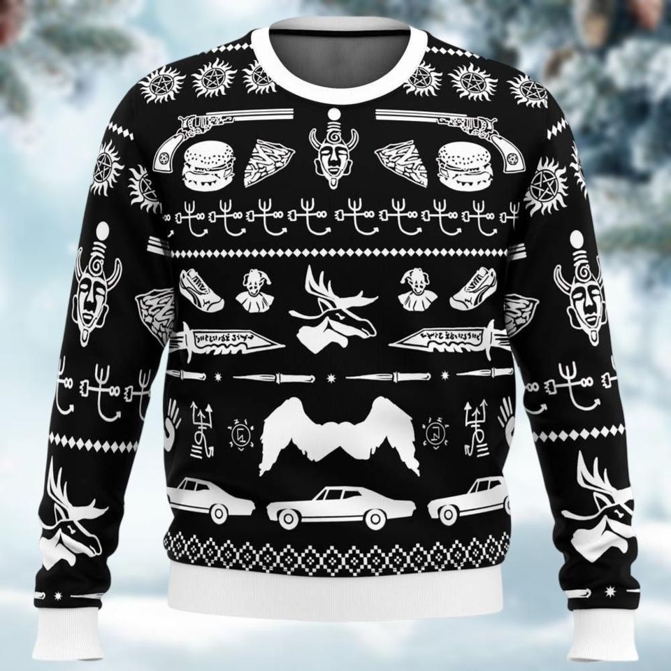 Supernatural Ugly Christmas Sweater, TV Series Holiday Sweater, Winchester Brothers