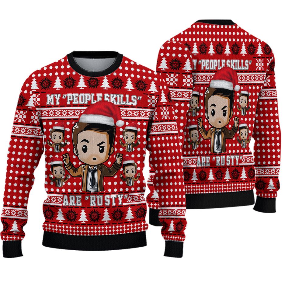 Supernatural Ugly Sweater, My People Skills Dean Winchester Sweater