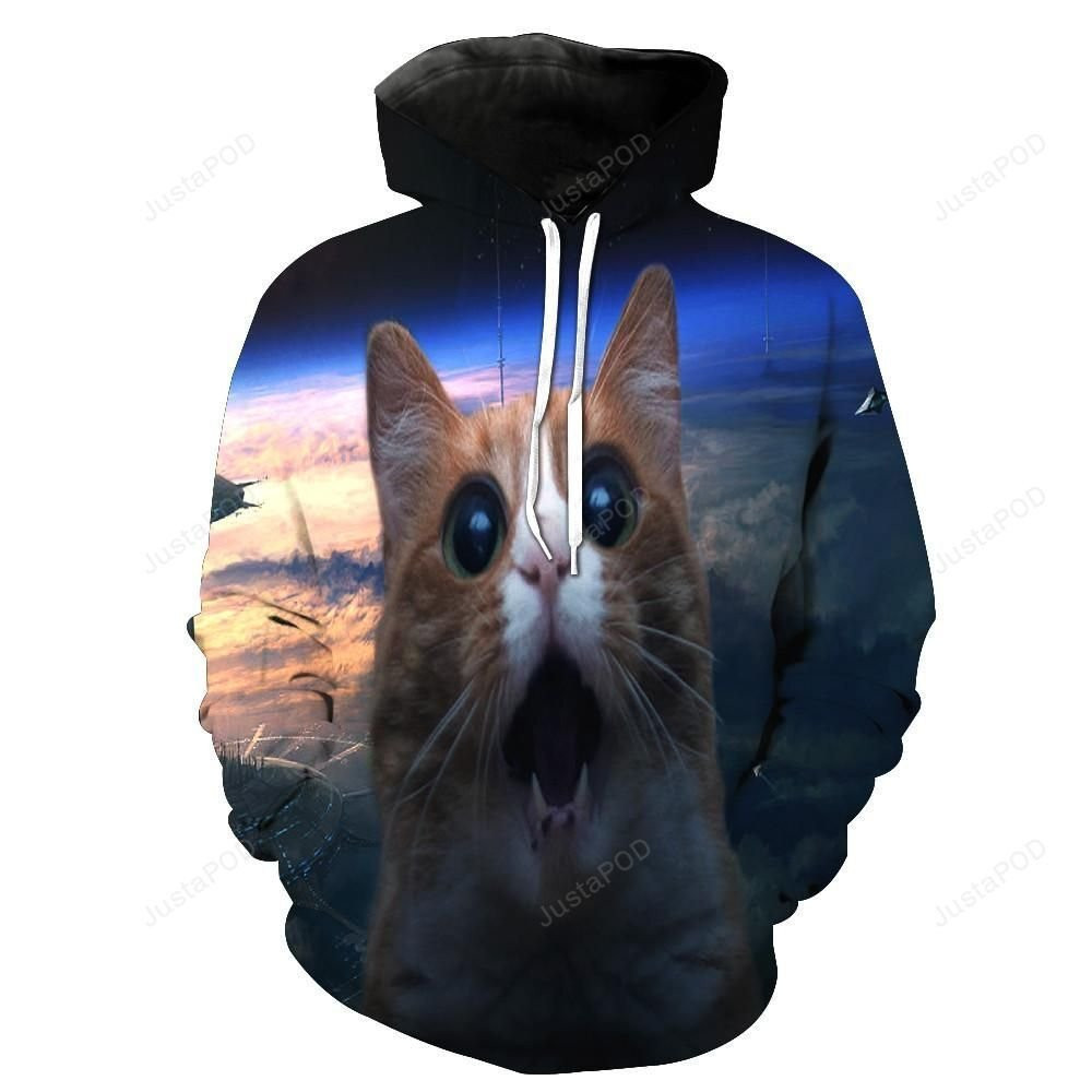 Surprised Cat 3D All Over Print Hoodie, Zip Hoodie