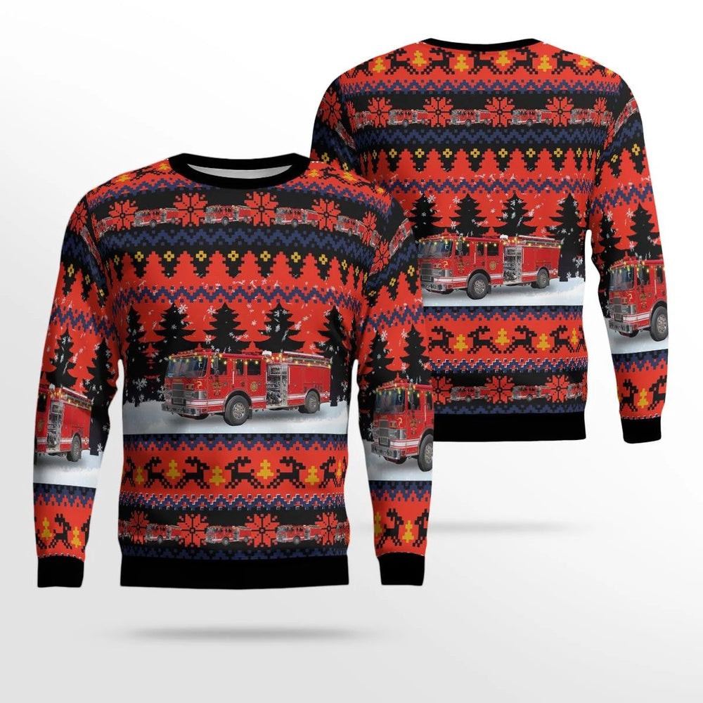 Swanzey New Hampshire Swanzey Fire Department AOP Ugly Sweater Unisex Christmas Gift