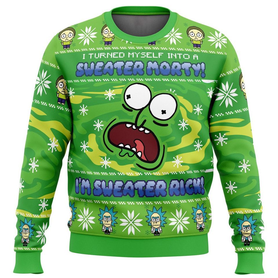 Sweater Rick Rick and Rickandmorty Ugly Christmas Sweater, Ugly Christmas Sweater