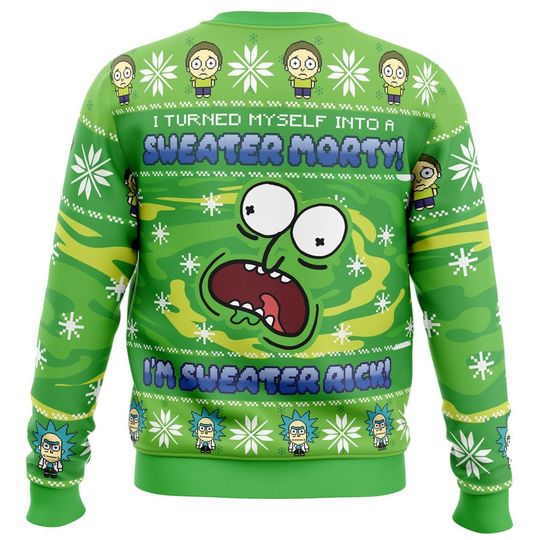 Sweater Rick Rick and Rickandmorty Ugly Christmas Sweater, Ugly Christmas Sweater - Image 5