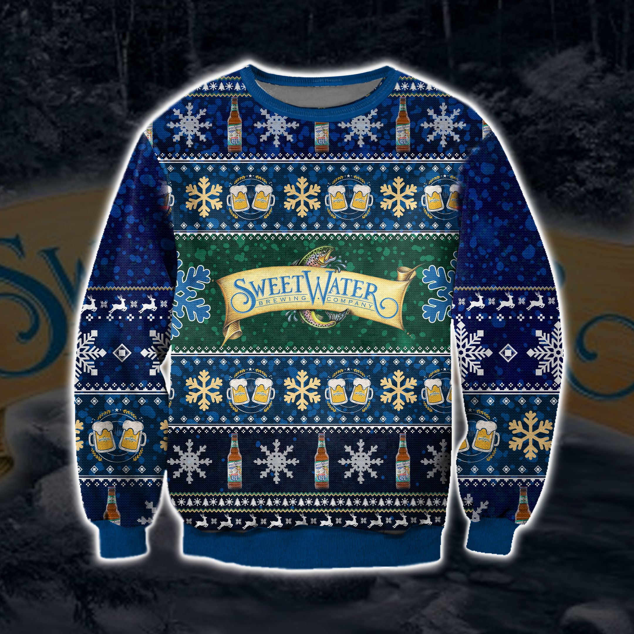 Sweet Water Ugly Christmas Sweater Adult 3D Funny Matching for family