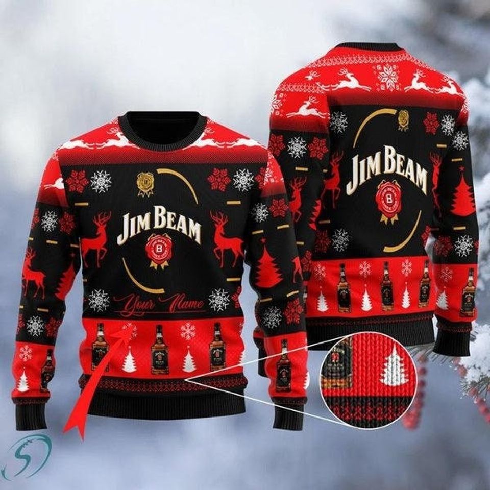 Sweety Jim Beam Christmas Ugly 3D Sweater