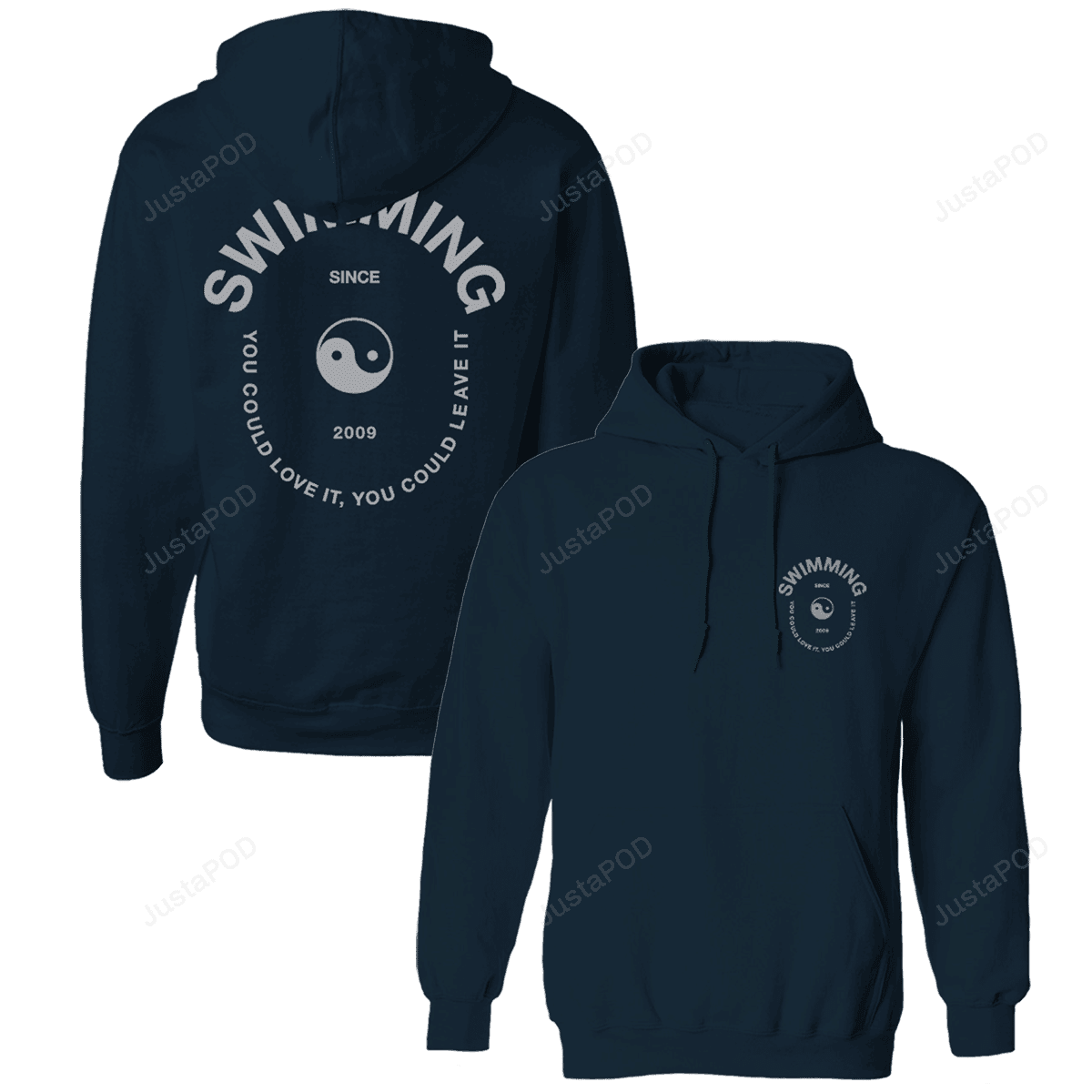 SWIMMING YIN YANG 3D All Over Print Hoodie, Zip Hoodie