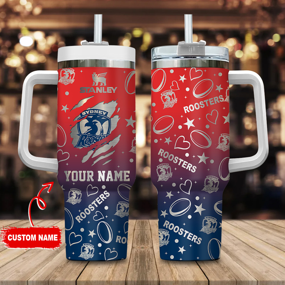 Sydney Roosters NRL Silver Logo Custom Stanley Cup 40 oz 30 oz Tumbler With HandleTVC2301181