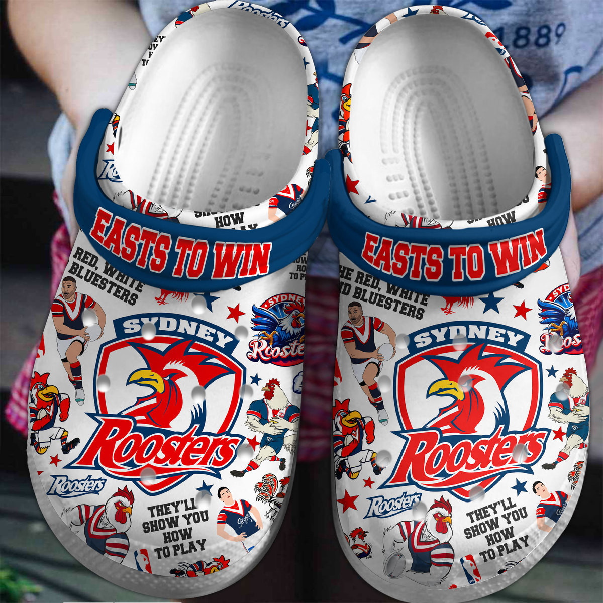 Sydney Roosters NRL Sport Crocs Crocband Clogs Shoes Comfortable For Men Women and Kids