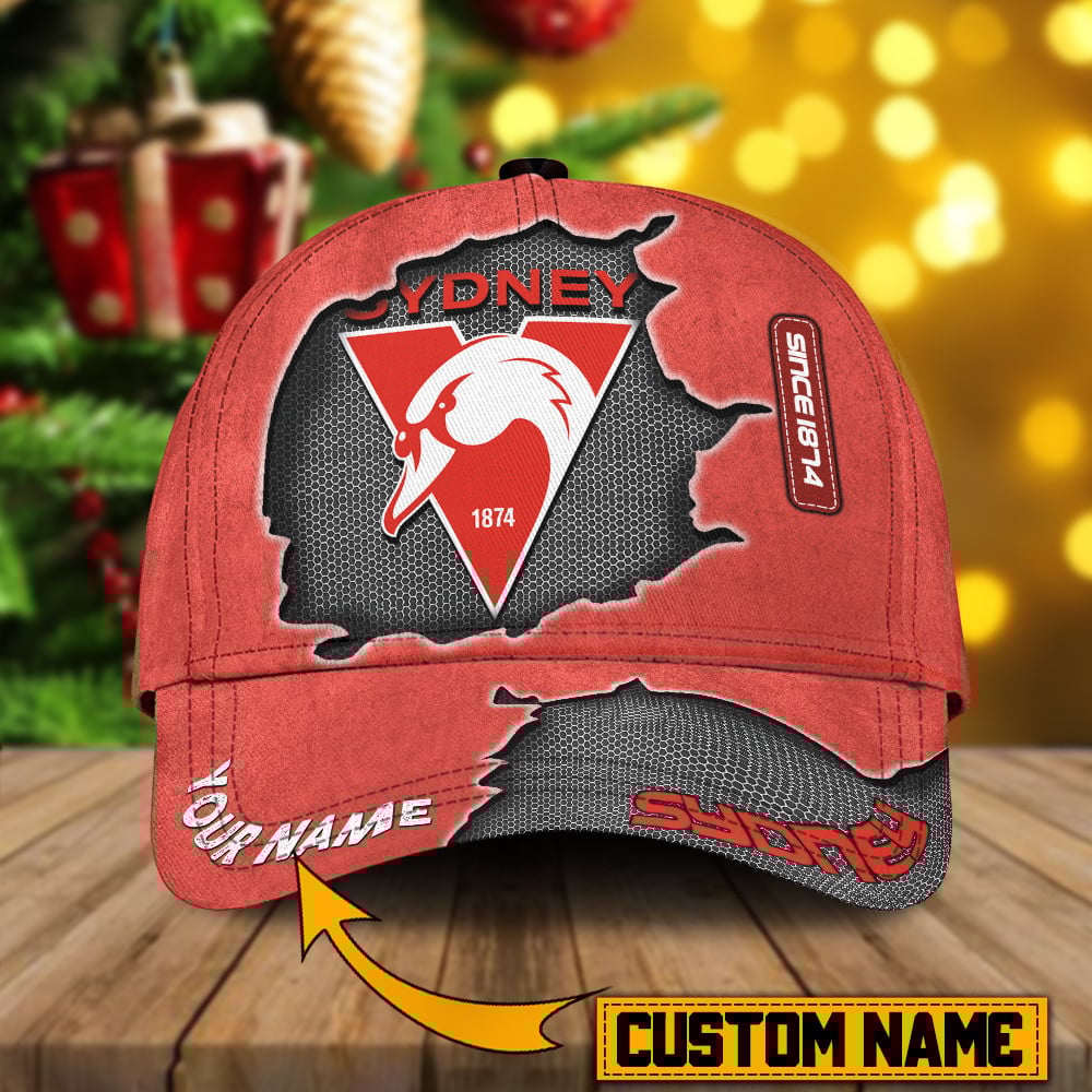 Sydney Swans AFL Personalized Cap For Fan Baseball Cap Classic Trucker Hats Custom Hats Gifts For Men & Women