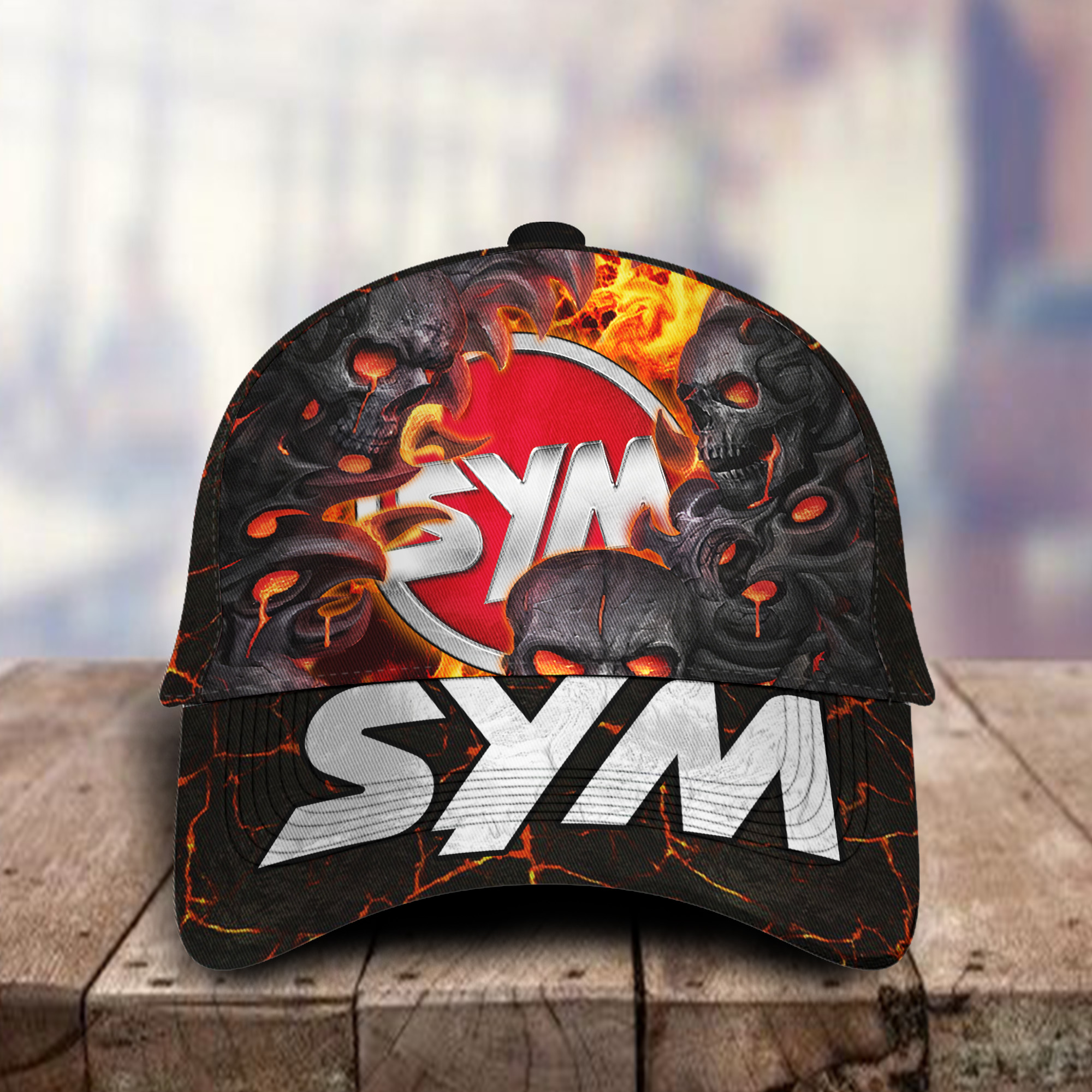 SYM Motors 3D Classic Cap Skull Fire Car Motor Brand Hats Trucker Hats Custom Hats Gifts For Men & Women