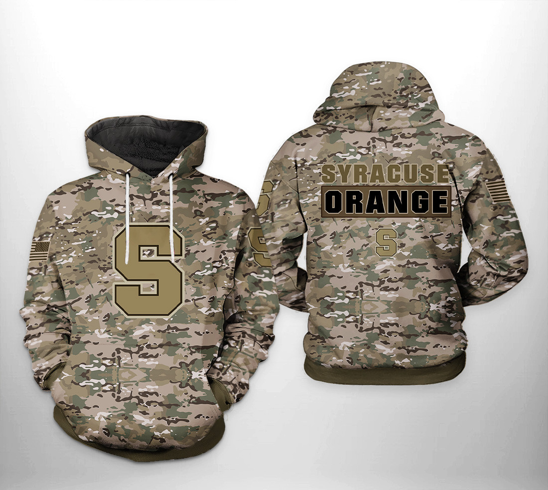 Syracuse Orange NCAA Camo Veteran 3D All Over Print Hoodie, Zip Hoodie