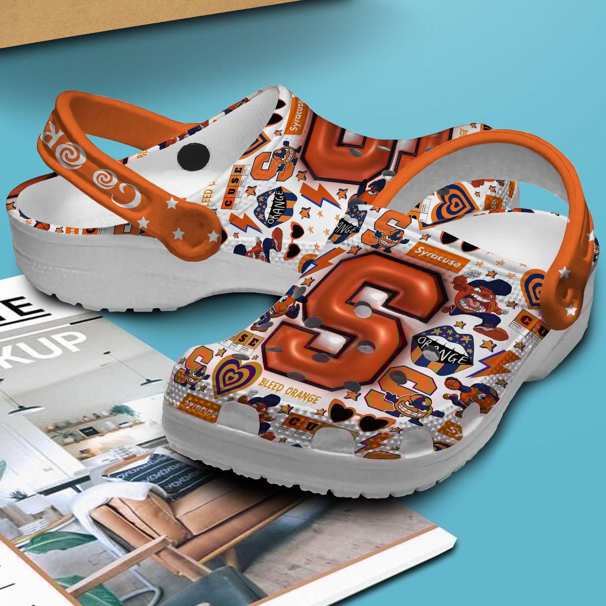 Syracuse Orange NCAA Sport Crocs Crocband Clogs Shoes Comfortable For Men Women and Kids - Image 2