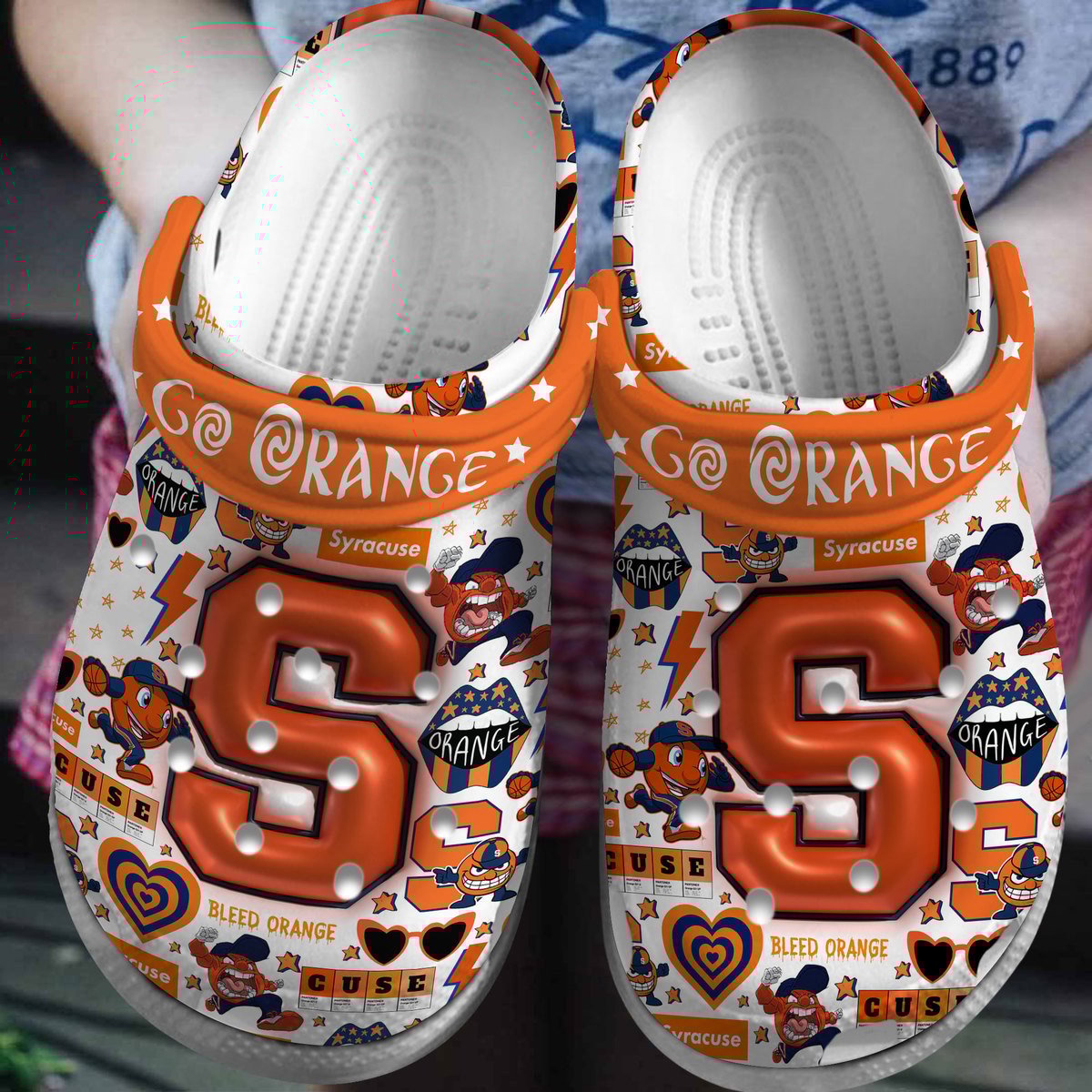 Syracuse Orange NCAA Sport Crocs Crocband Clogs Shoes Comfortable For Men Women and Kids