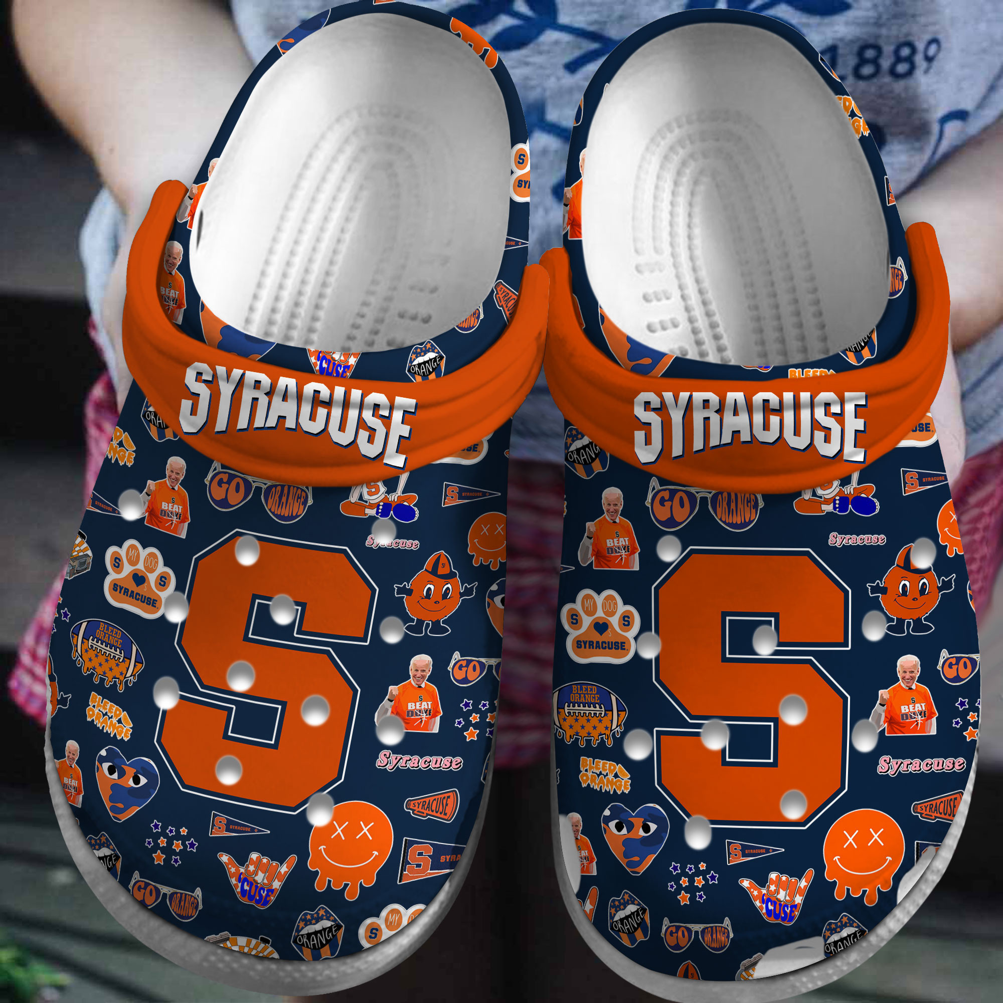 Syracuse Orange NCAA Sport Crocs Crocband Clogs Shoes Comfortable For Men Women and Kids