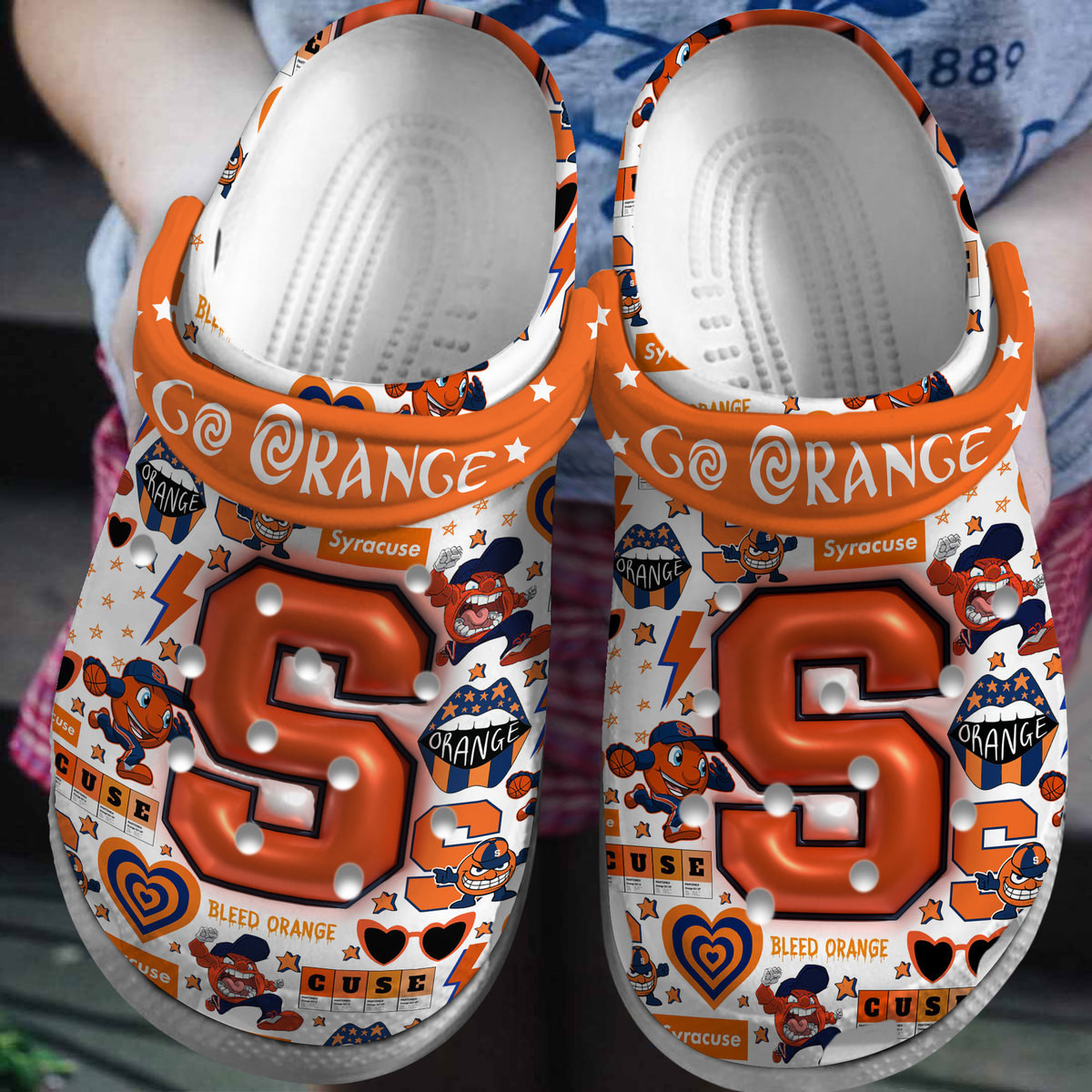 Syracuse Orange NCAA Sport Crocs Crocband Clogs Shoes Comfortable For Men Women and Kids