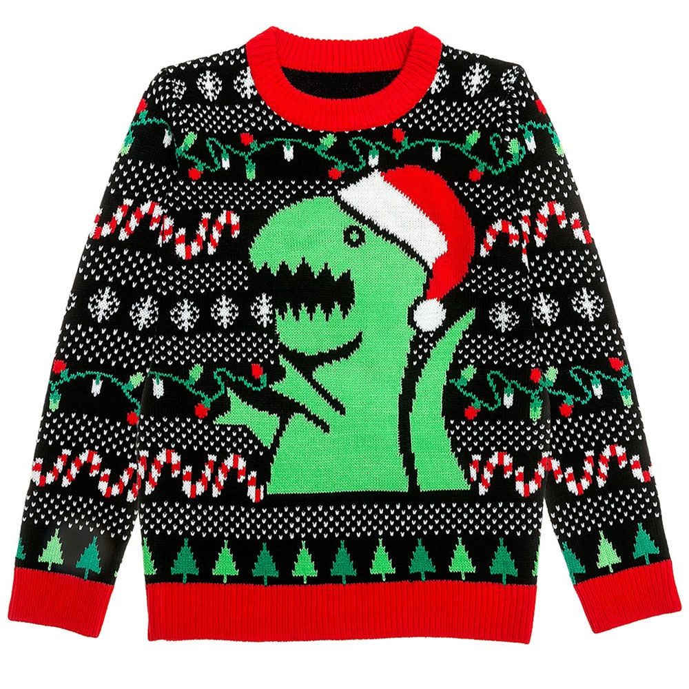 T Rex Dino Dinosaur Lovers Gift Ugly Christmas Sweater Adult 3D Funny Matching for family