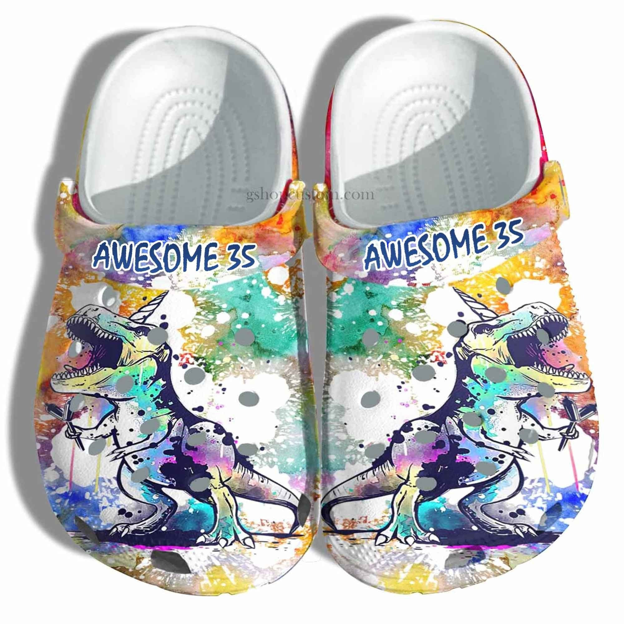 T-Rex Dinosaur Unicorn Birthday Customize Shoes Men Women - Dont Mess With Dinosaur Art Shoes Croc Clogs
