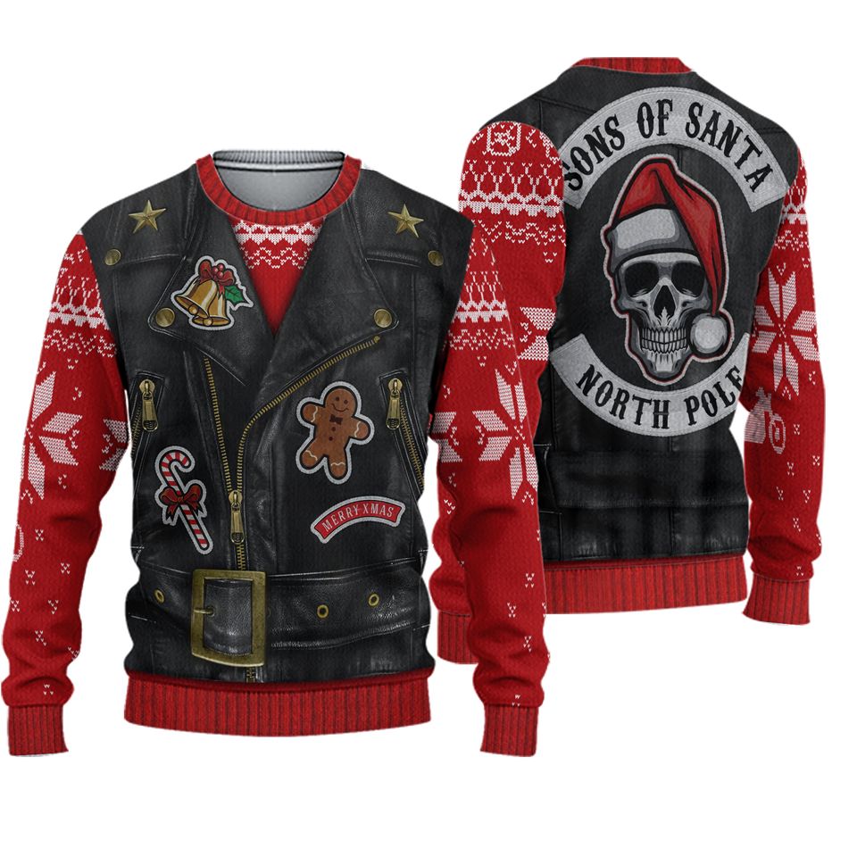 Tacky Ugly christmas sweatshirt, biker sweatshirt
